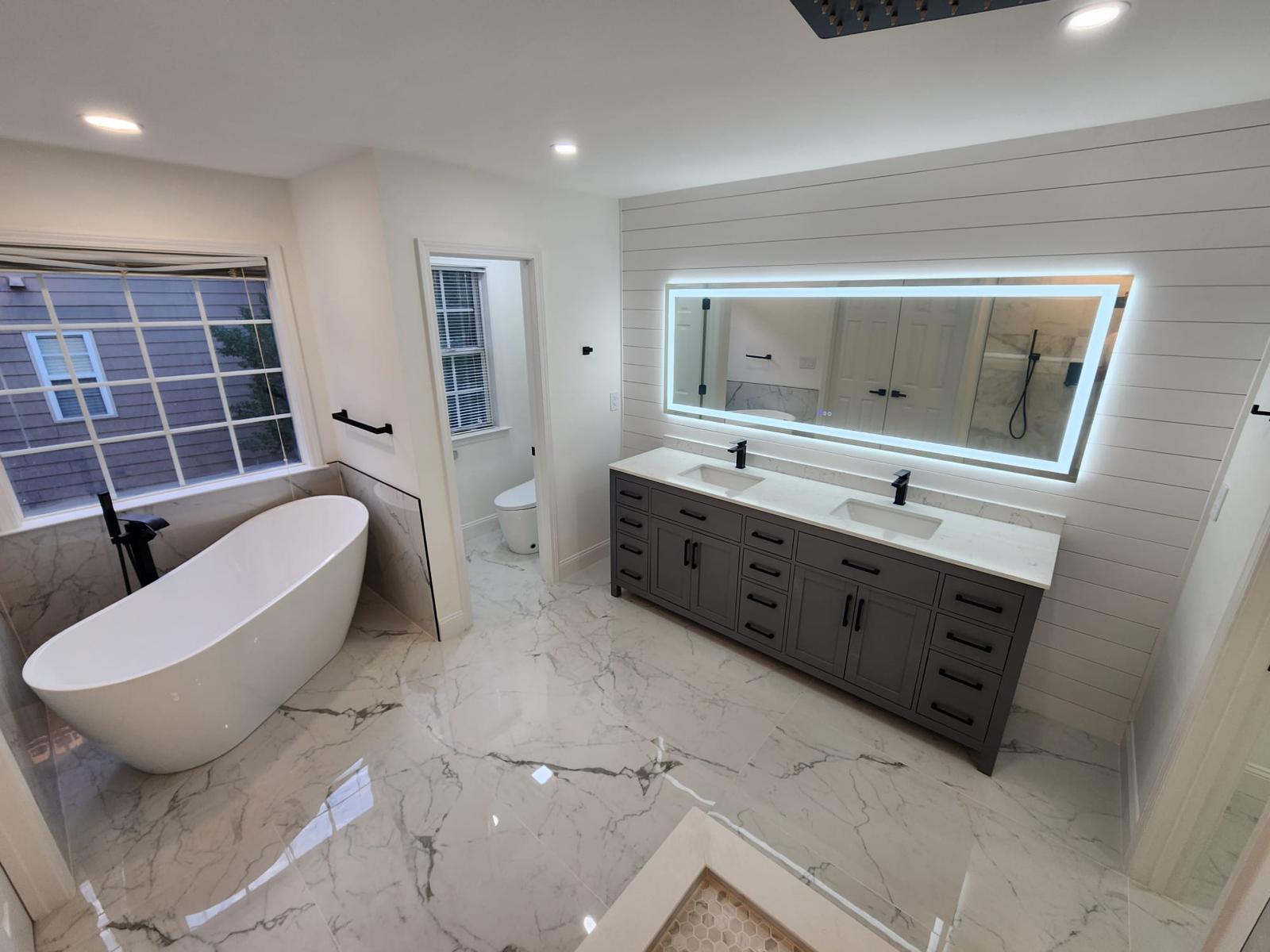 Professional bathroom remodel with custom shower