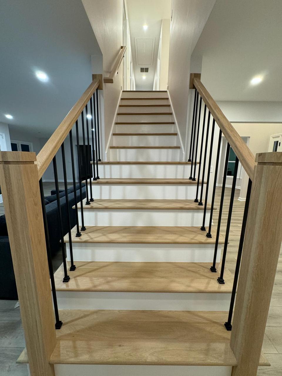 Custom stair installation by Just Services